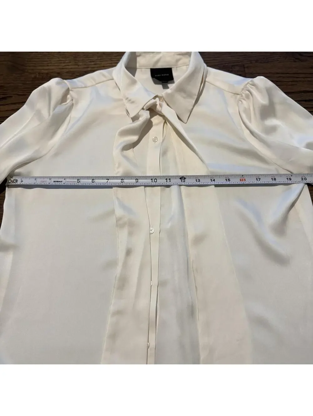 Alex Marie Ivory Long Sleeve Tie Neck Blouse Size Medium - Picture 5 of 6